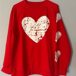 Women’s Red Heart Graphic Sweatshirt